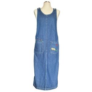 Carolina Blues NWT Embroidered Overall Denim Vintage Dress